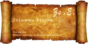 Zsivanov Etelka névjegykártya